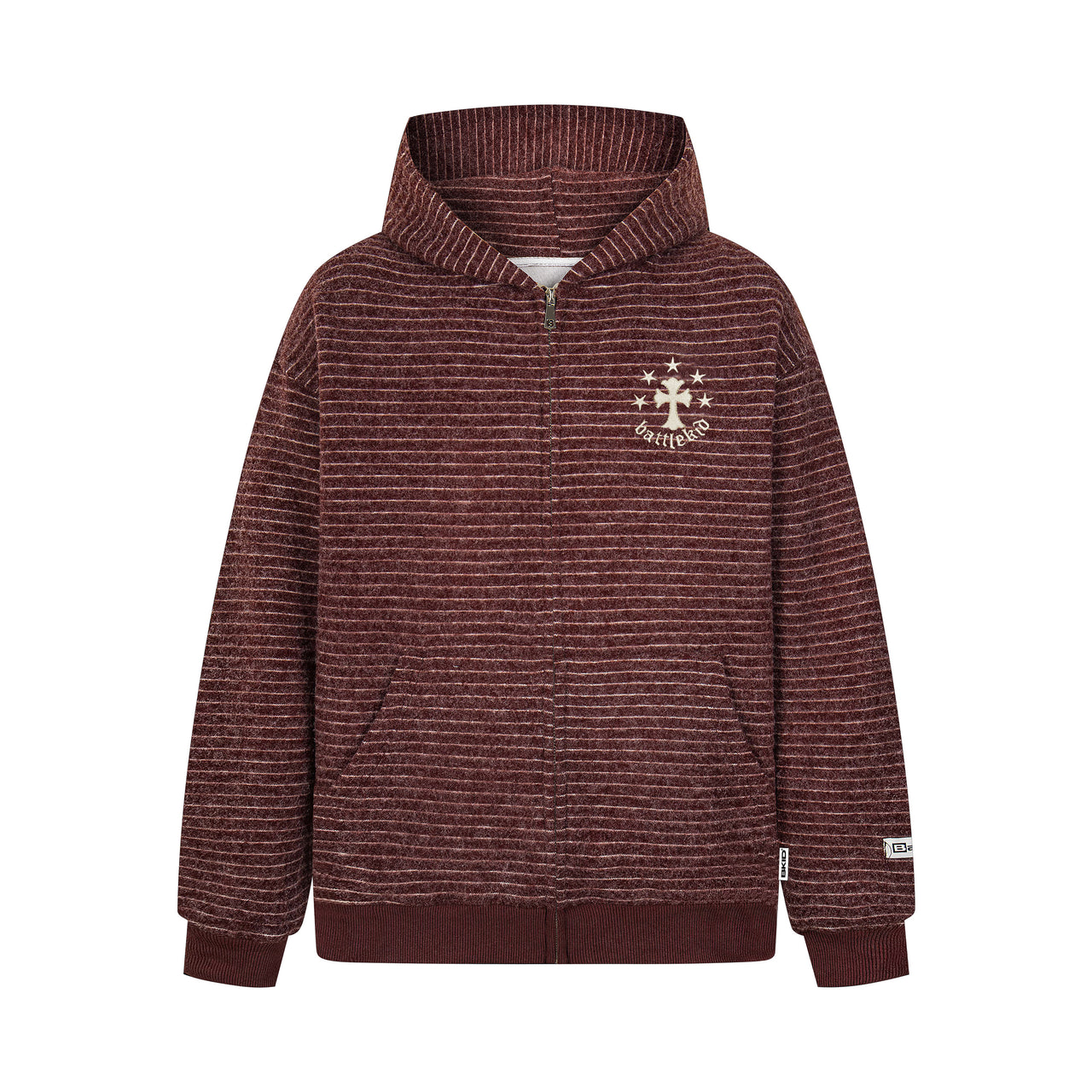 Omirad Striped Knit Zip Hoodie