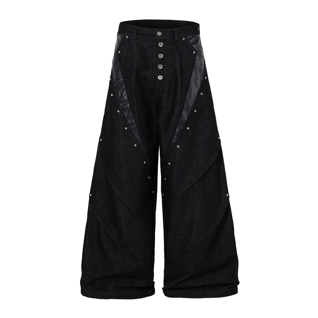 Omirad Panel-Detail Wide Leg Denim Pants