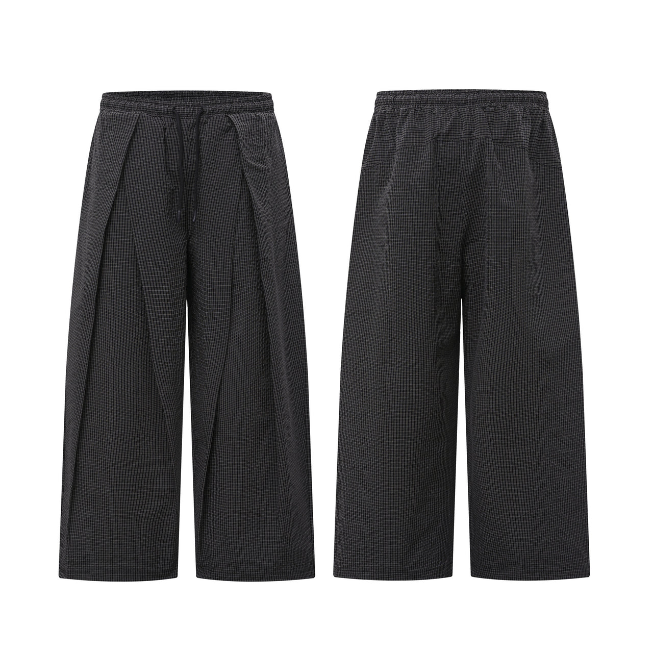 American Vintage Plaid Cut-and-Sew Casual Pants