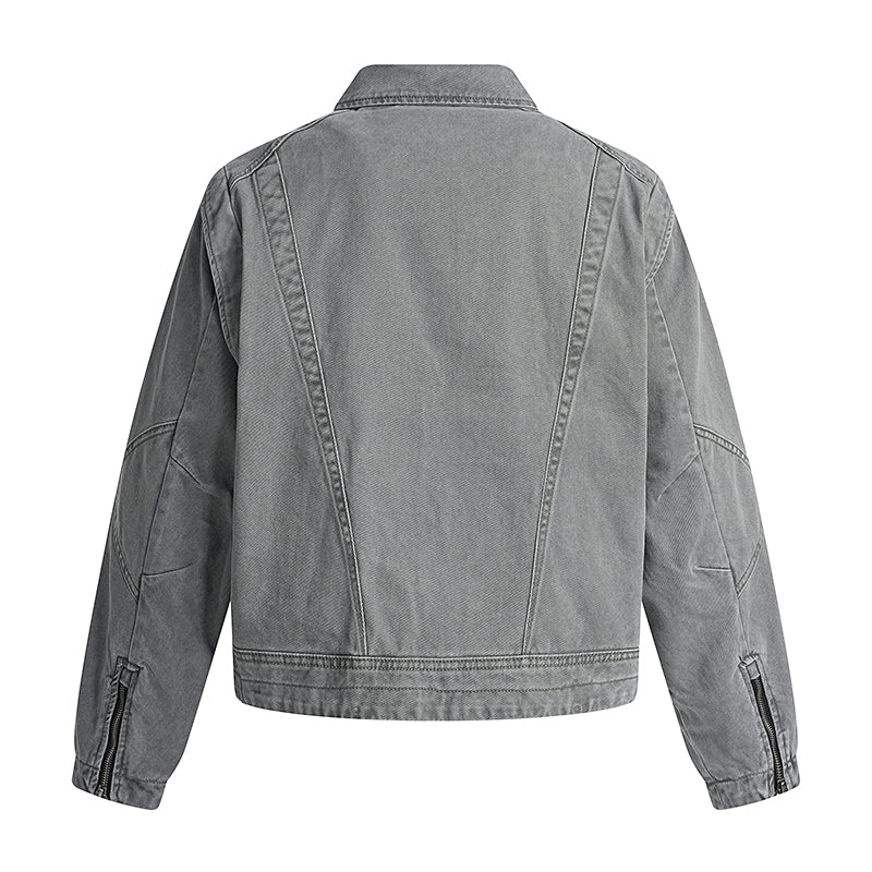 Omirad Asymmetric Panel Washed Cotton Jacket