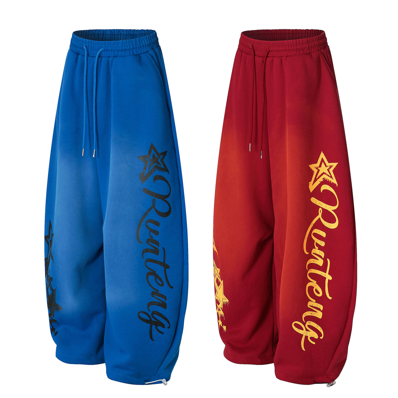 American High Street Letter Print Curved Blade Casual Pants