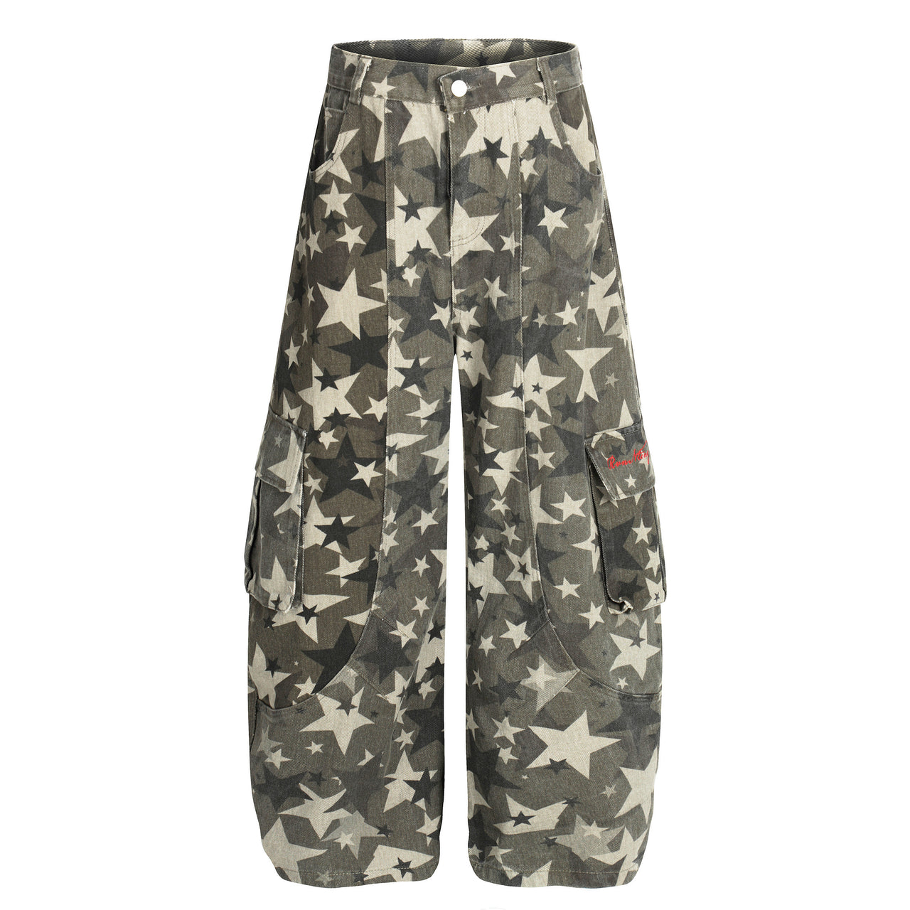 Vintage Star Print Camo Cargo Jeans