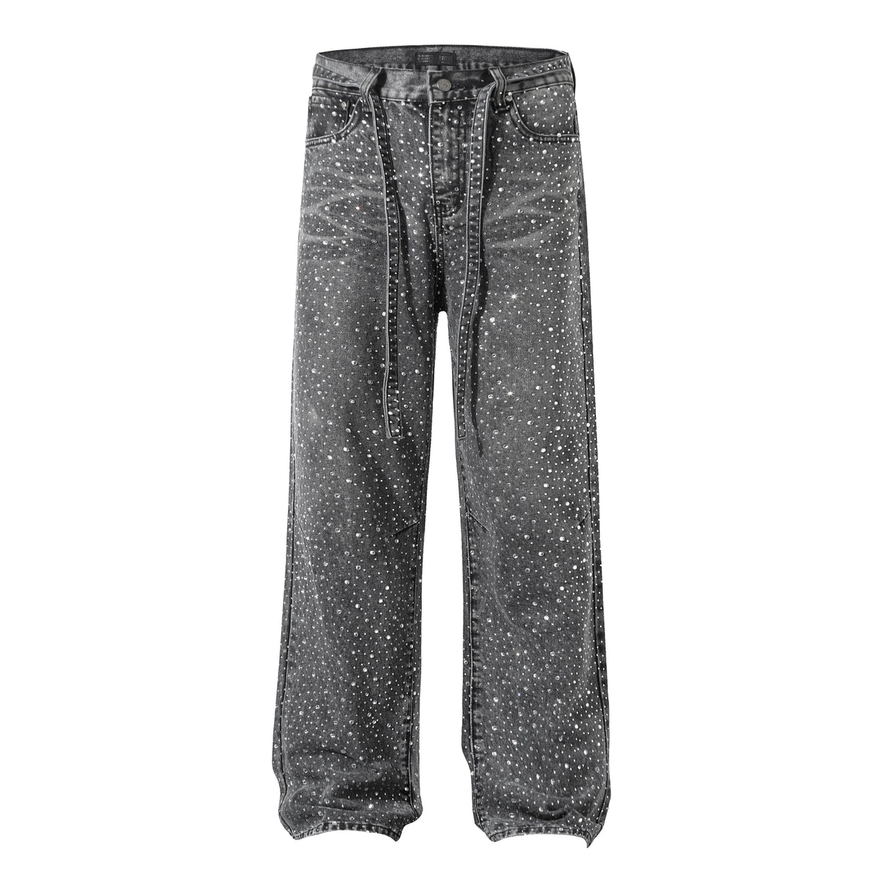 High Street Rhinestone-Embellished Jeans