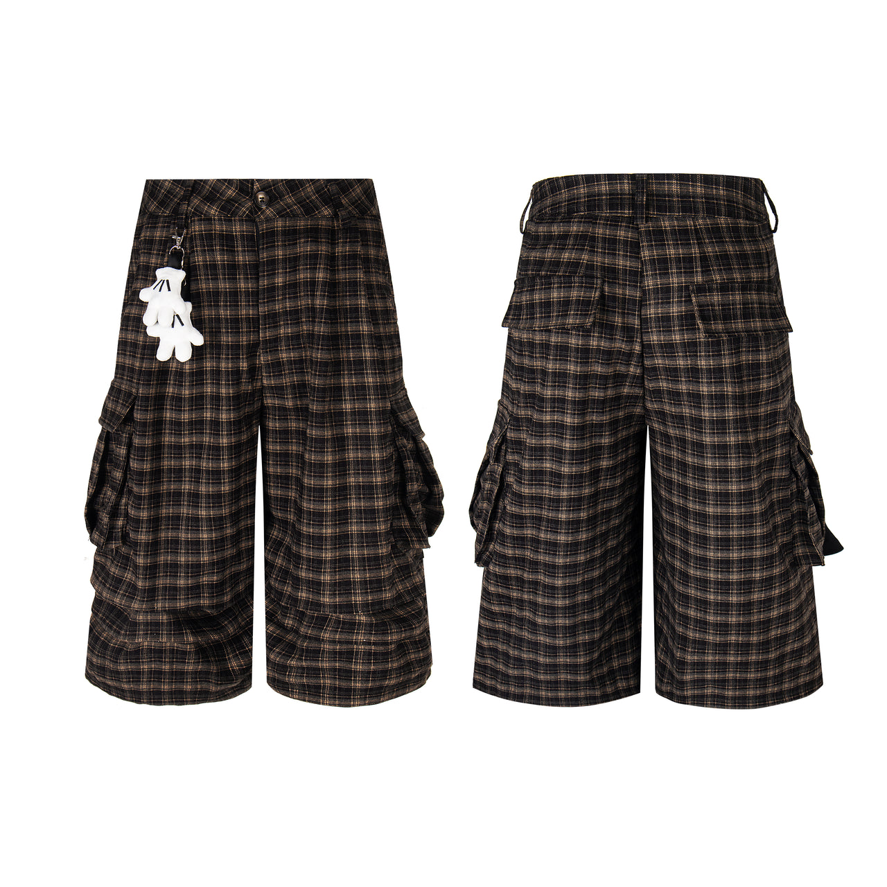 American Streetwear Plaid Casual Shorts