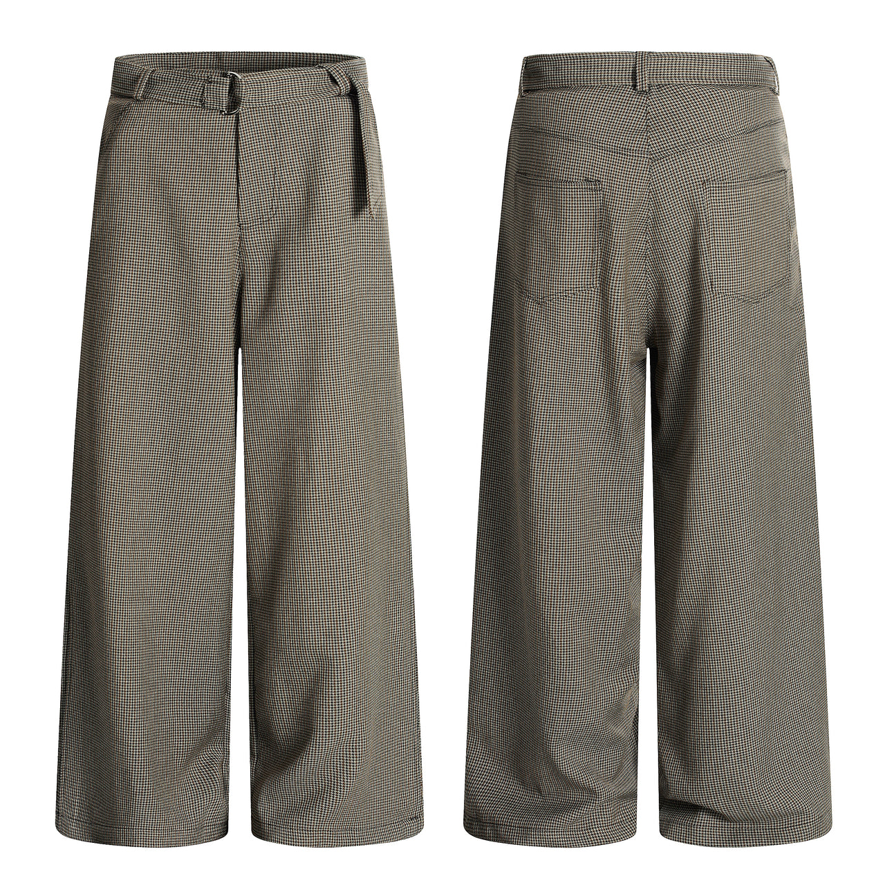 American Vintage Plaid Waistband Casual Pants