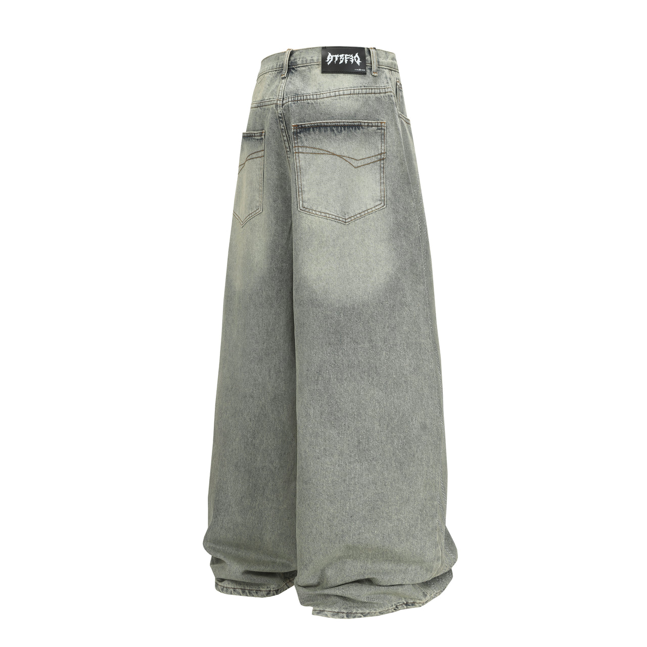 Omirad Faded Arc Stitch Wide-Leg Jeans