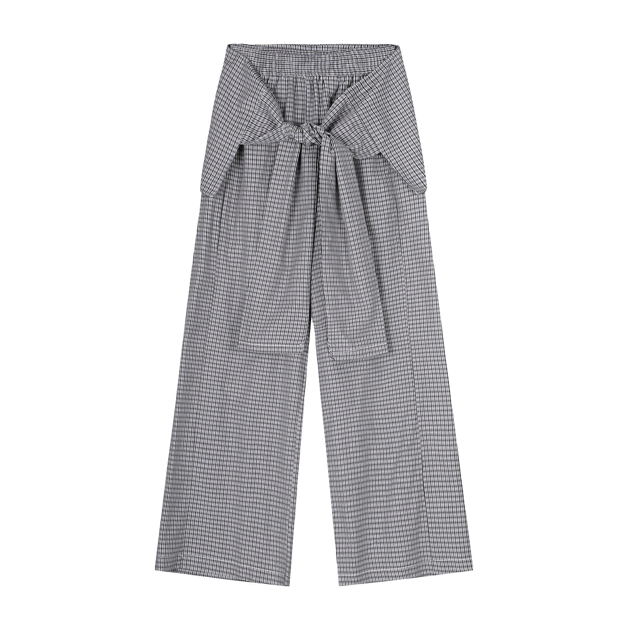 American Tie-Up Checkered Casual Pants