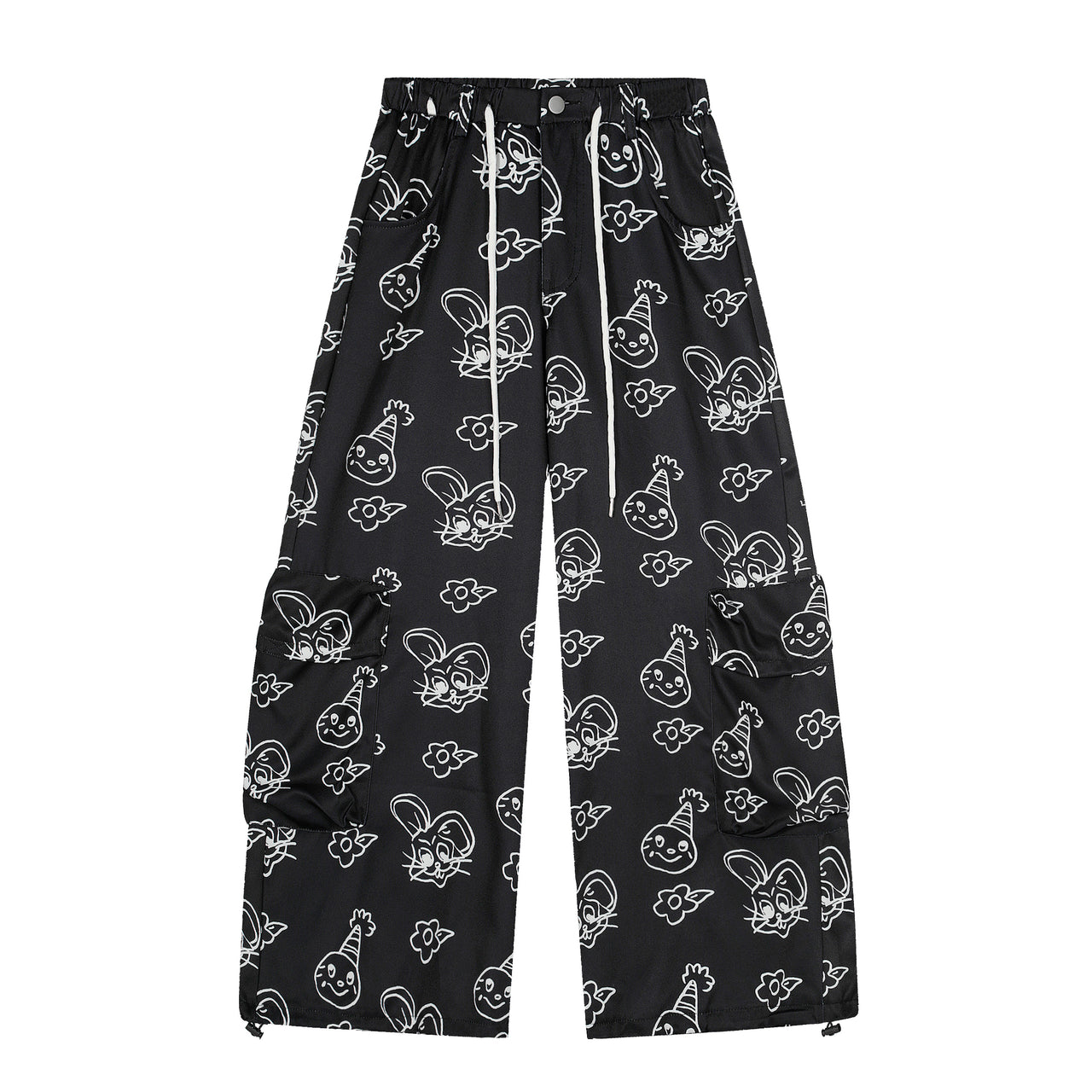 Omirad Cartoon Graphic Wide-Leg Pants