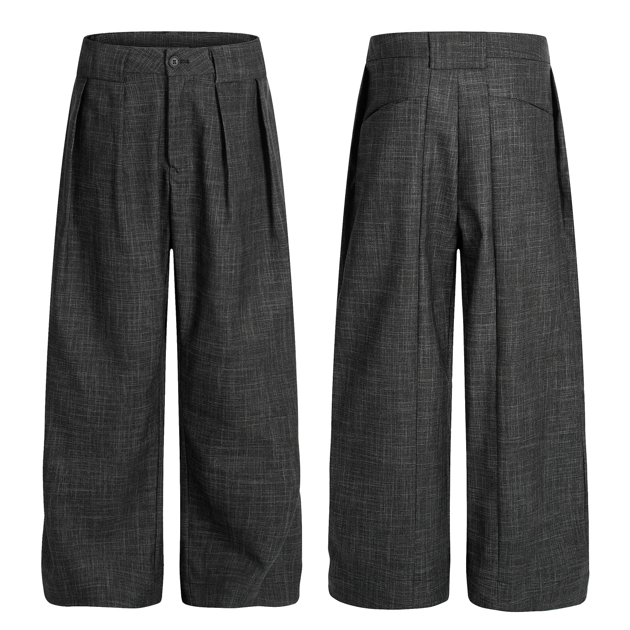 Omirad Textured Pleated Wide-Leg Trousers