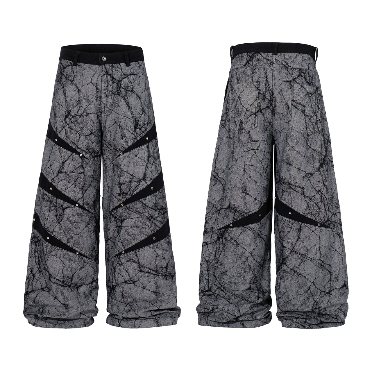 Omirad Graphic Panel Wide Leg Denim Pants