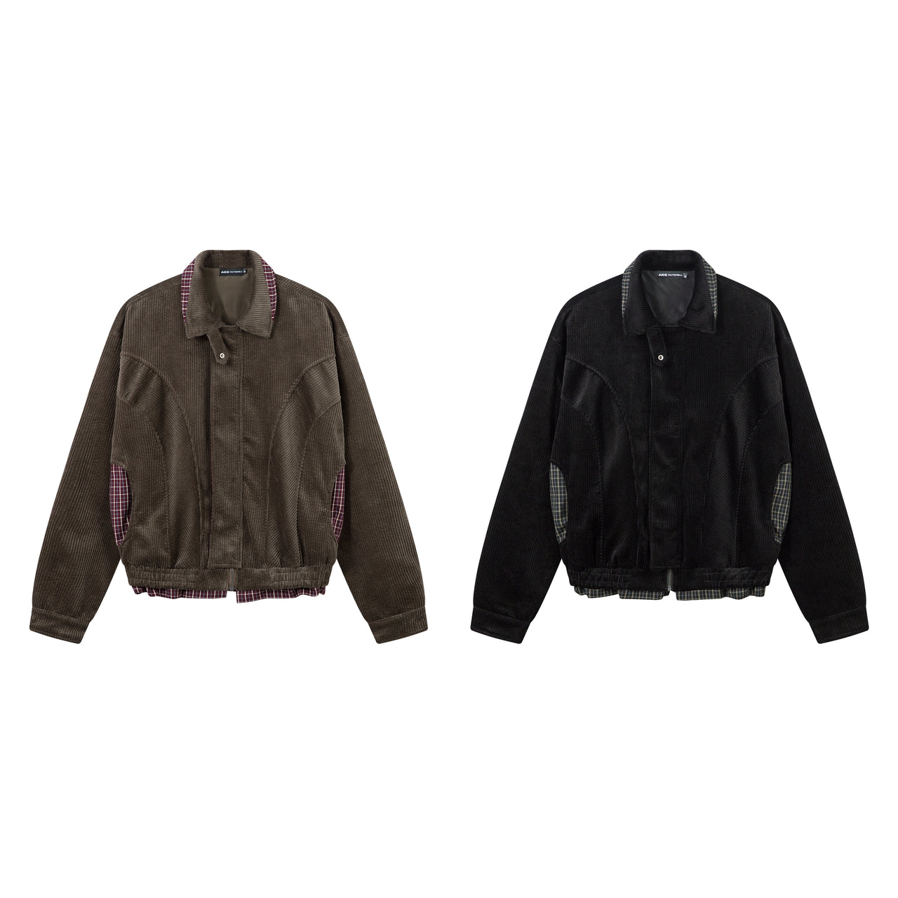 Vintage Streetwear Corduroy Layered Plaid Jacket