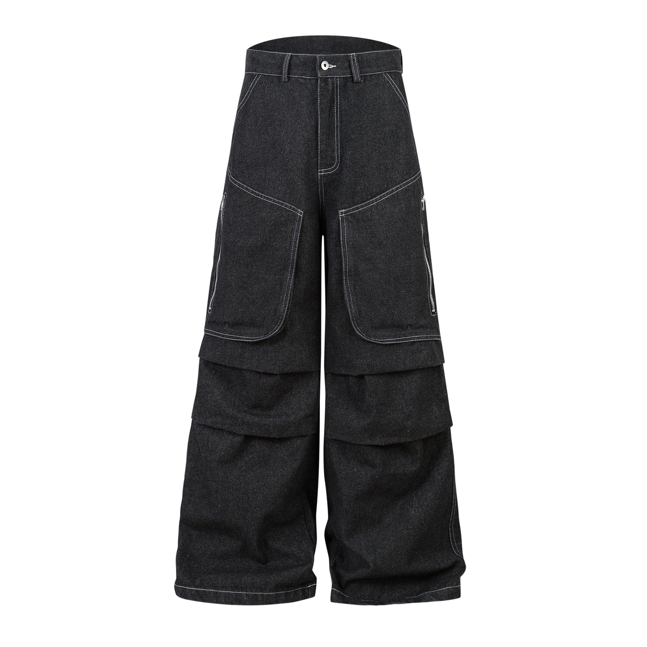 American Vintage Raw Color Multi-Pocket Pleated Jeans