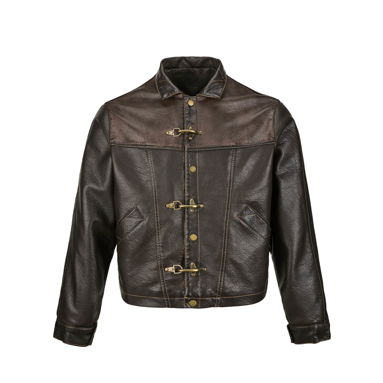 Omirad Vintage Toggle PU Jacket
