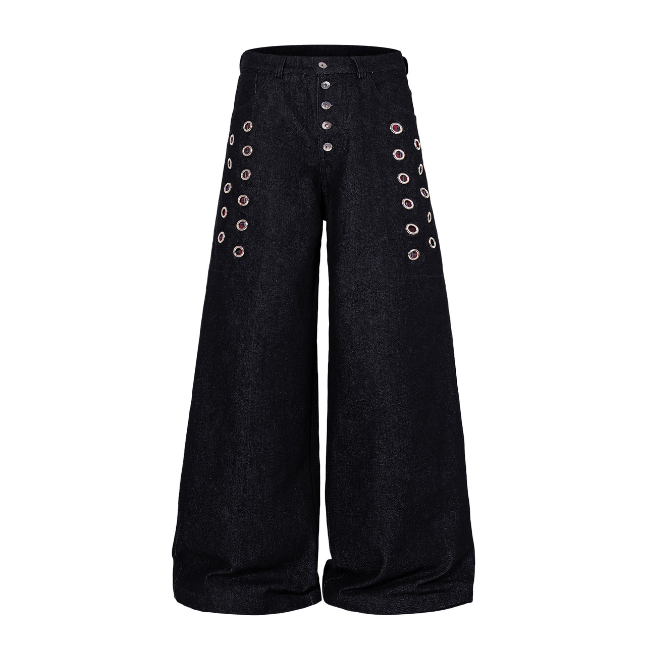 Omirad Eyelet Wide-Leg Jeans