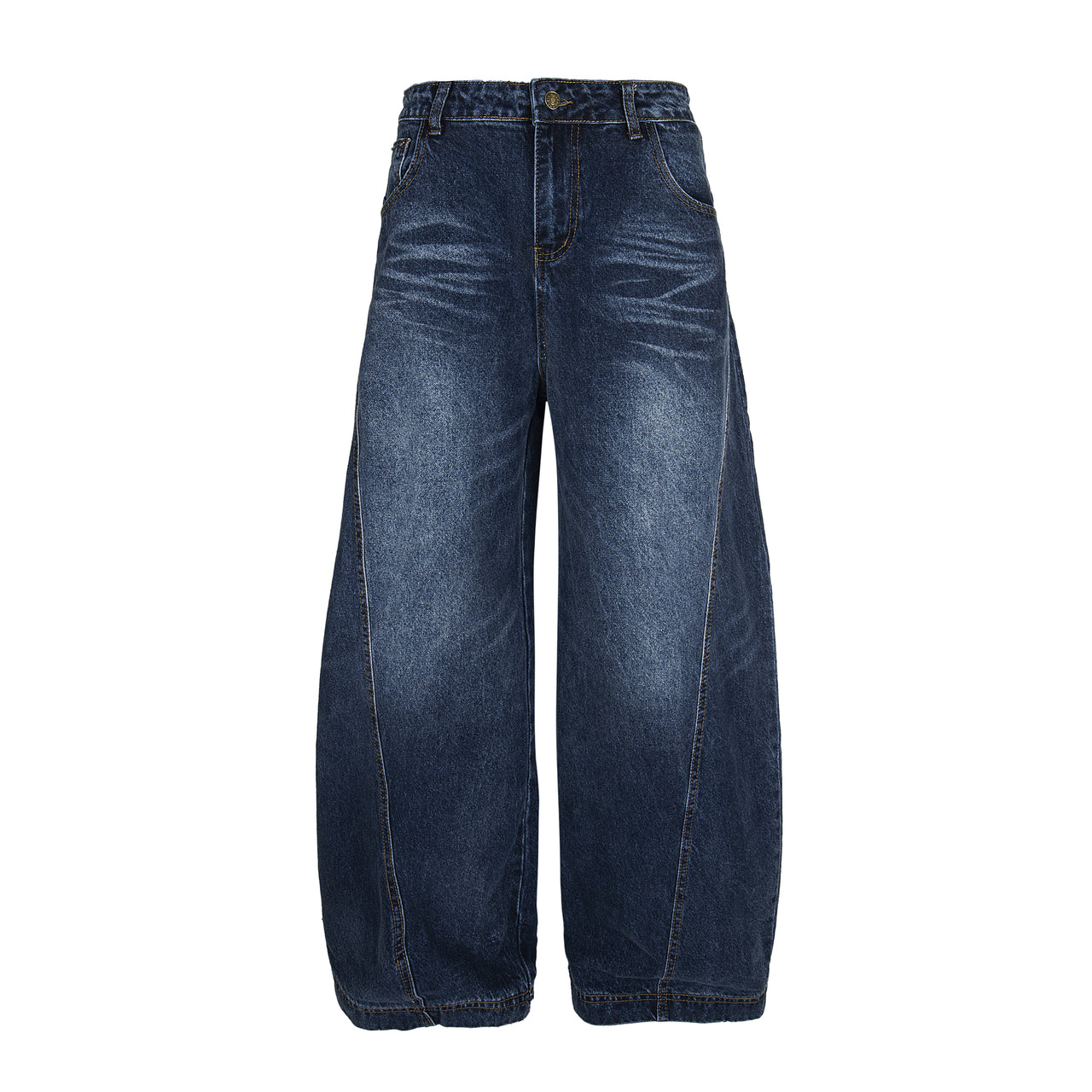 Omirad Curved Panel Balloon Wide-Leg Denim Pants