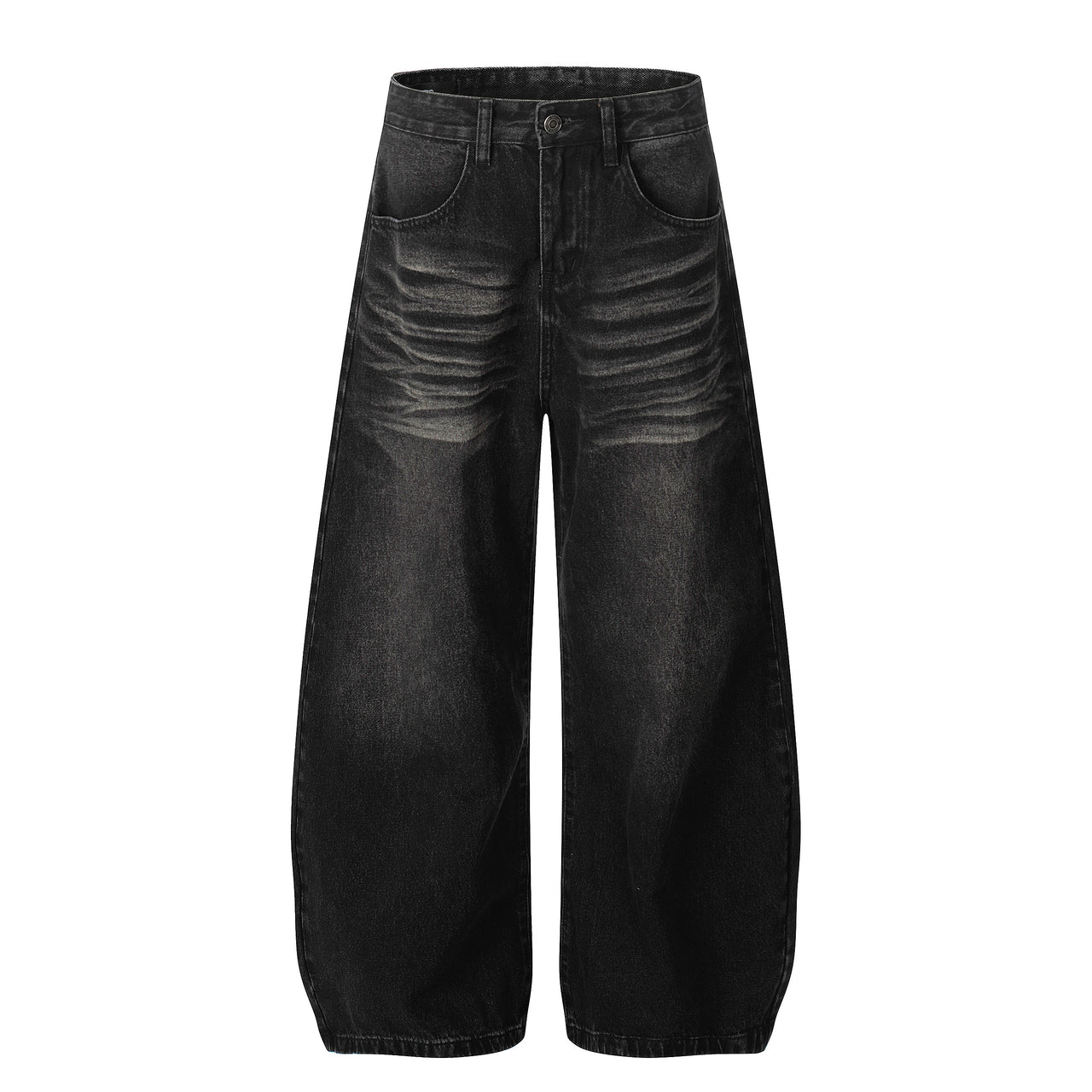 Omirad Vintage Whisker Wash Balloon Wide-Leg Jeans