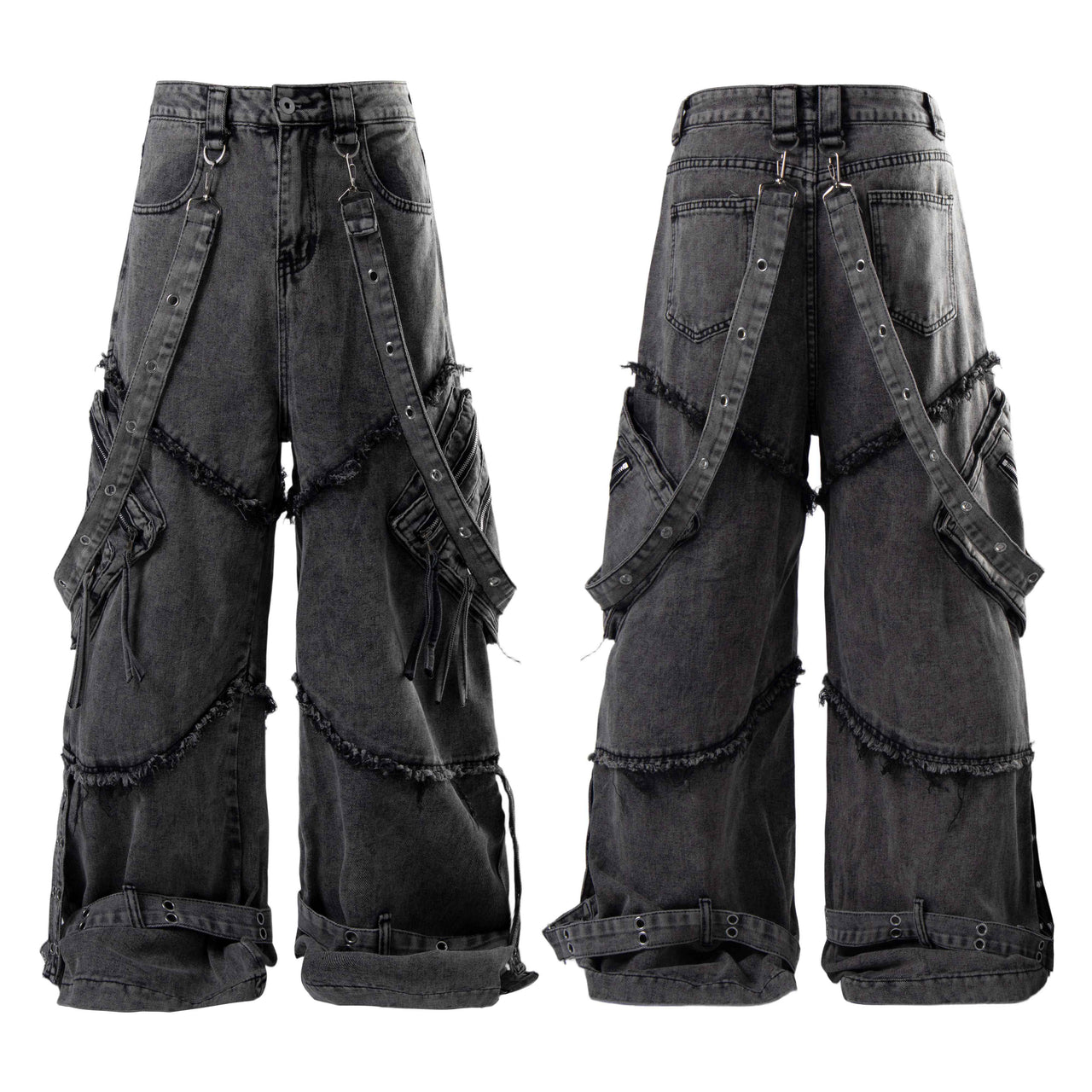 Omirad Deconstructed Strap Cargo Jeans