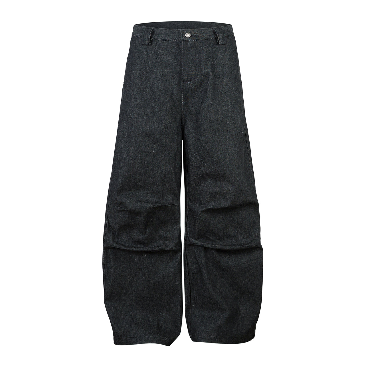 Omirad Structured Pleat Wide-Leg Denim Pants