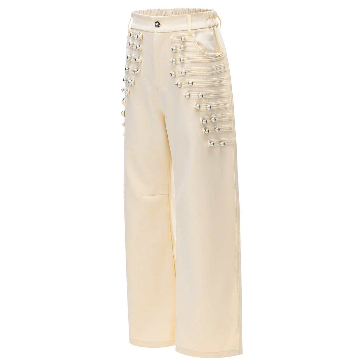 Omirad Studded Strap Wide-Leg Pants