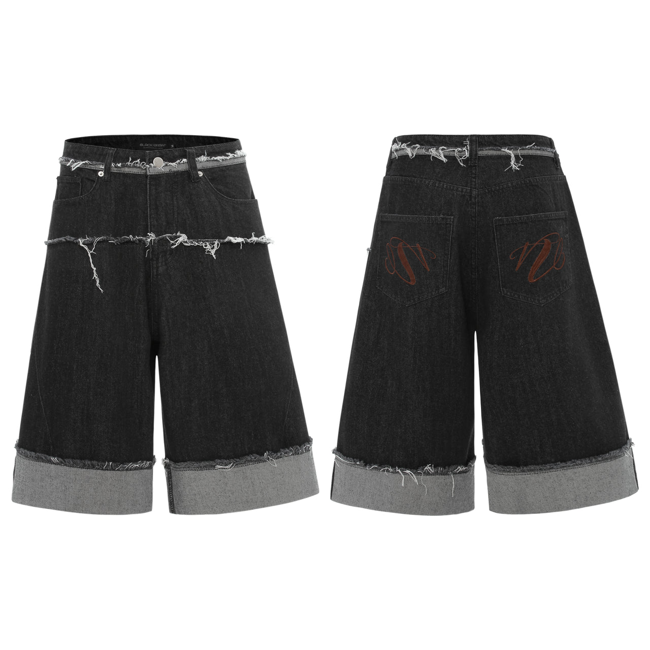 American Streetwear Cuffed Hem Jorts