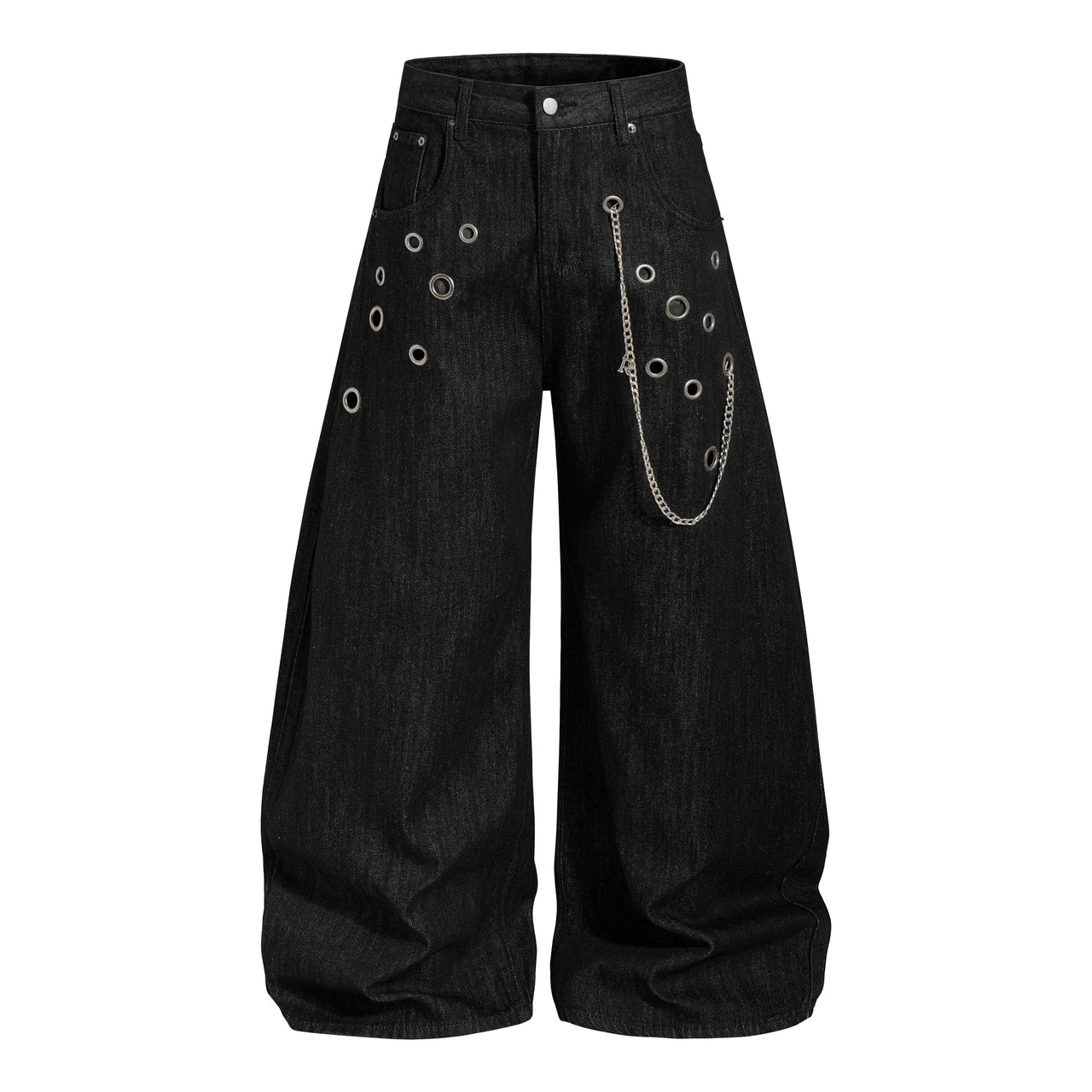 Omirad Rivet Chain Wide-Leg Denim Pants