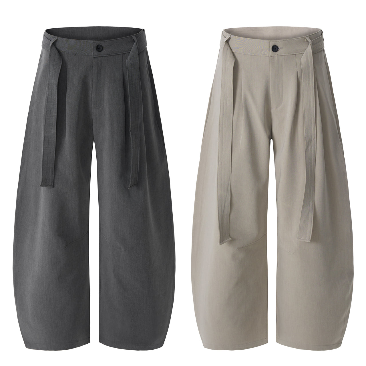 Omirad Structured Belted Barrel Pants