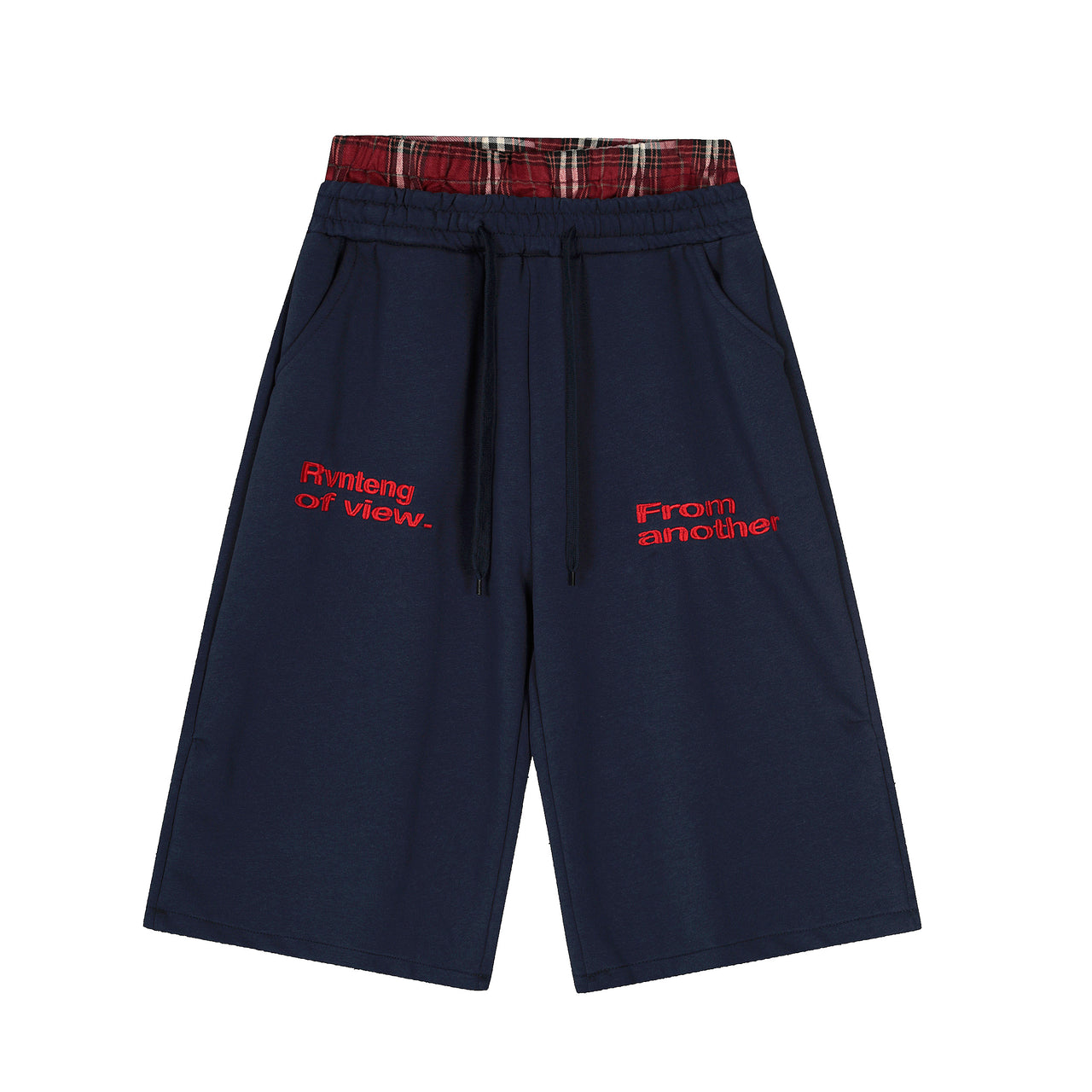 Omirad Plaid-Waist Logo Shorts