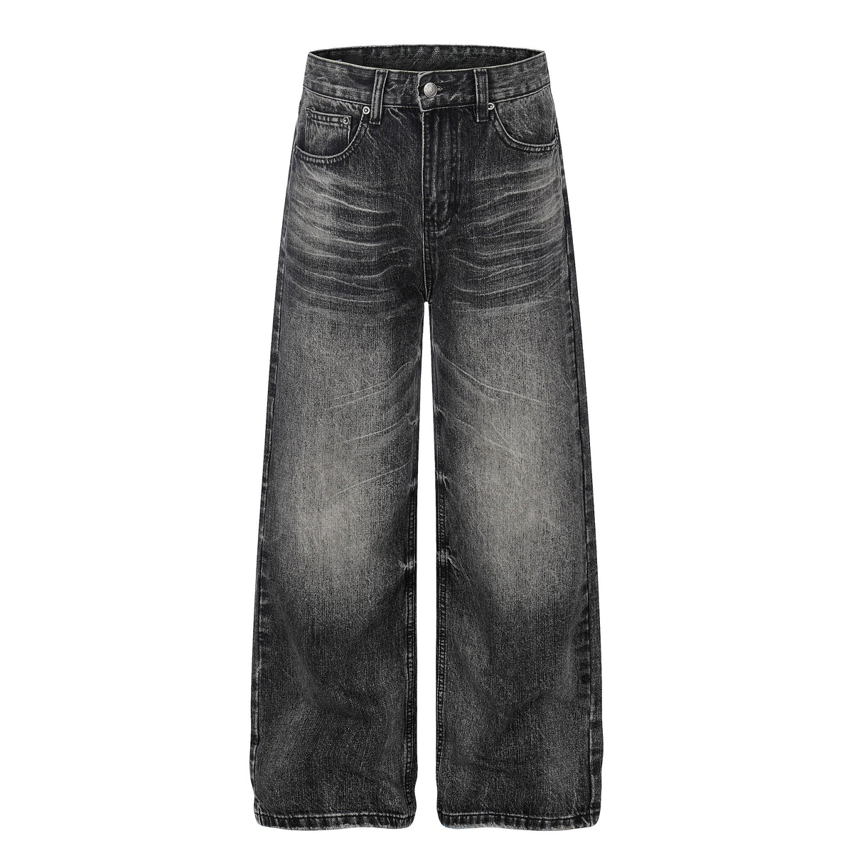 Omirad Vintage Washed Black Wide-Leg Jeans