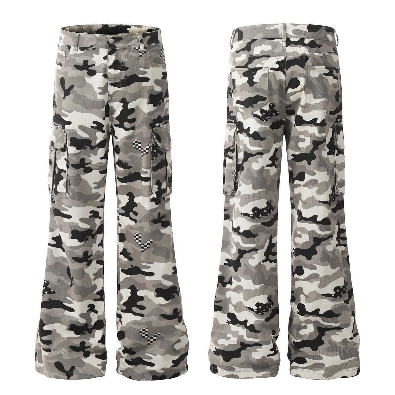 American Vintage Camouflage Flared Jeans