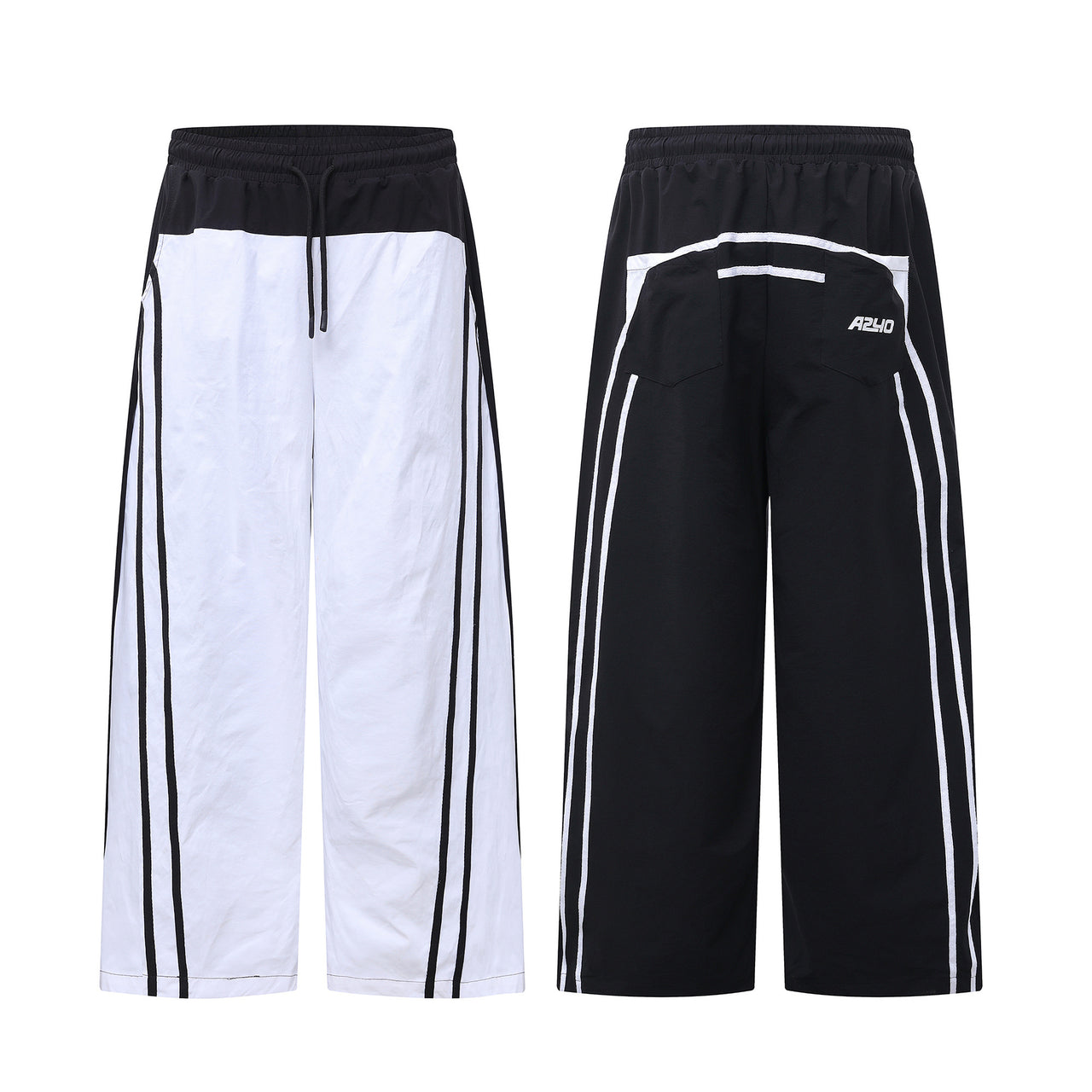 American Vintage Striped Patchwork Casual Pants