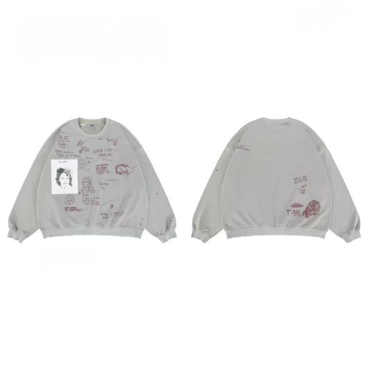 Omirad Sad Life Hand-Drawn Sweatshirt
