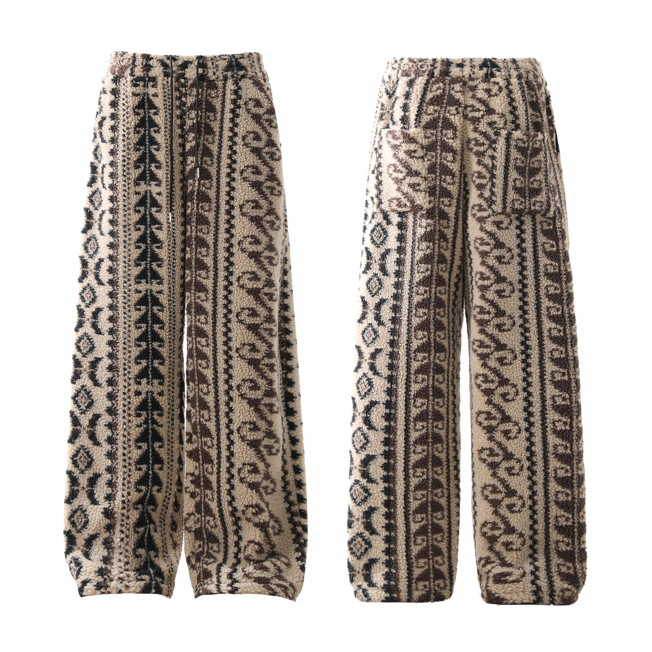 Ethnic Print Fleece Pants