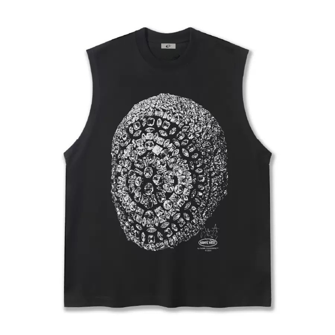 Omirad Crystal Skull Graphic Sleeveless Tee