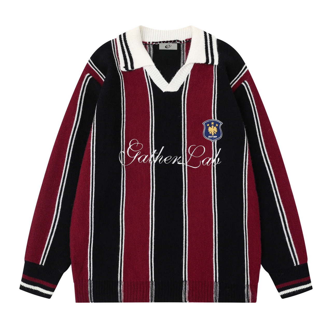 Omirad Collegiate Stripe Knit Sweater