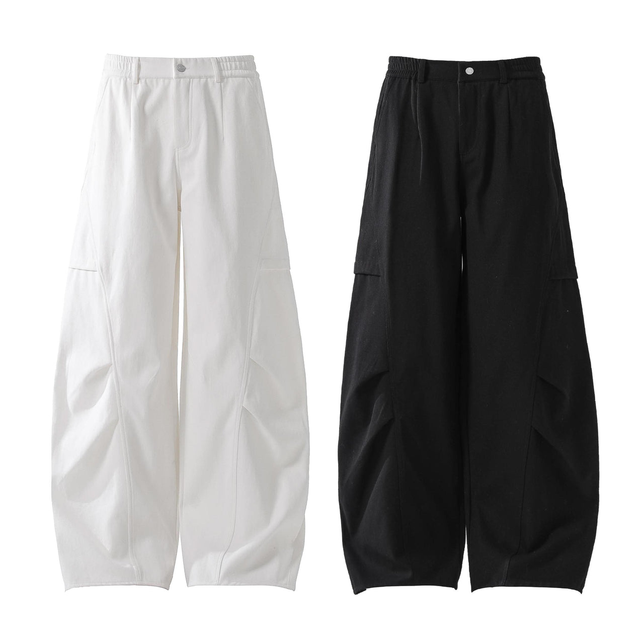 Trendy Curved Hem Casual Pants