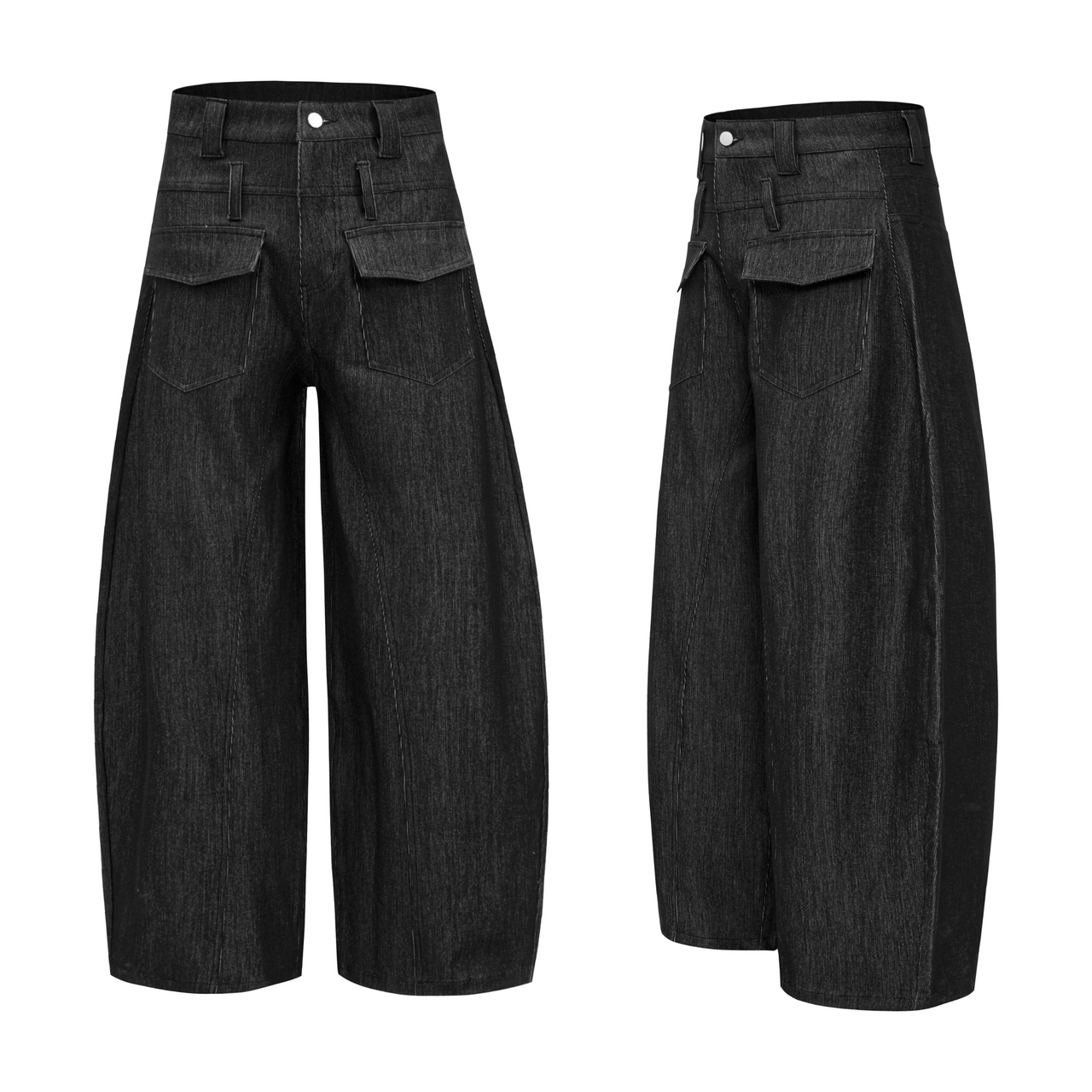 American High Street Raw Color Curved Blade Jeans