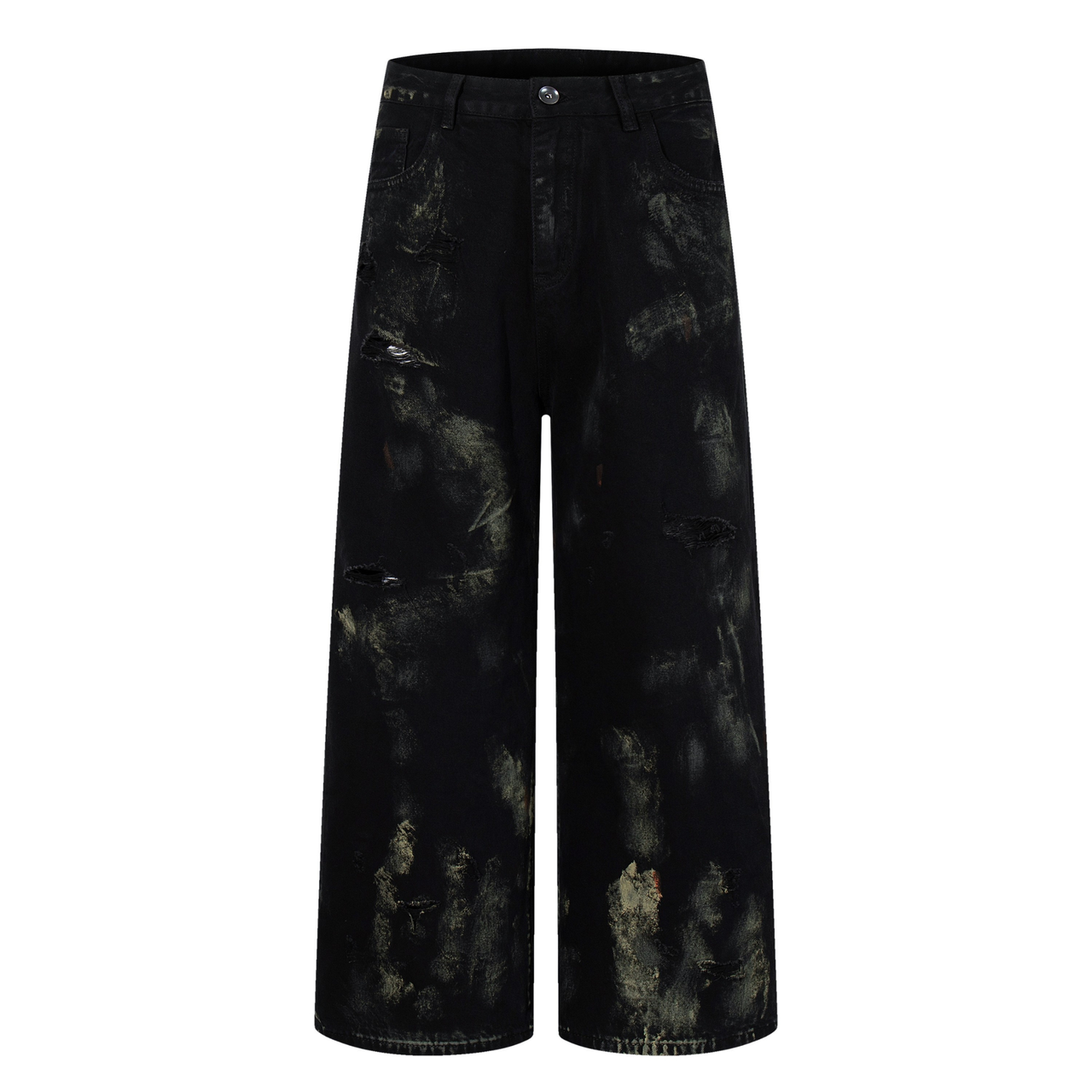 Omirad Paint-Wash Destroyed Wide-Leg Jeans