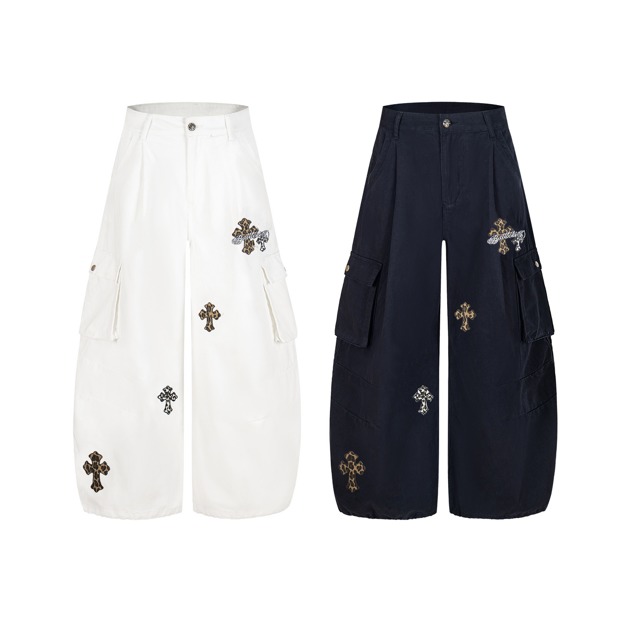 Omirad Cross Embroidered Cargo Pants