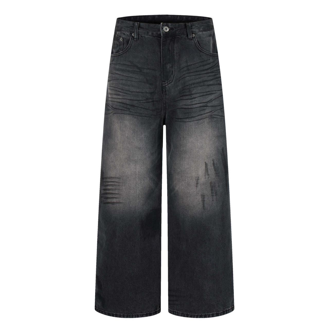 Omirad Distressed Fade Wide-Leg Jeans