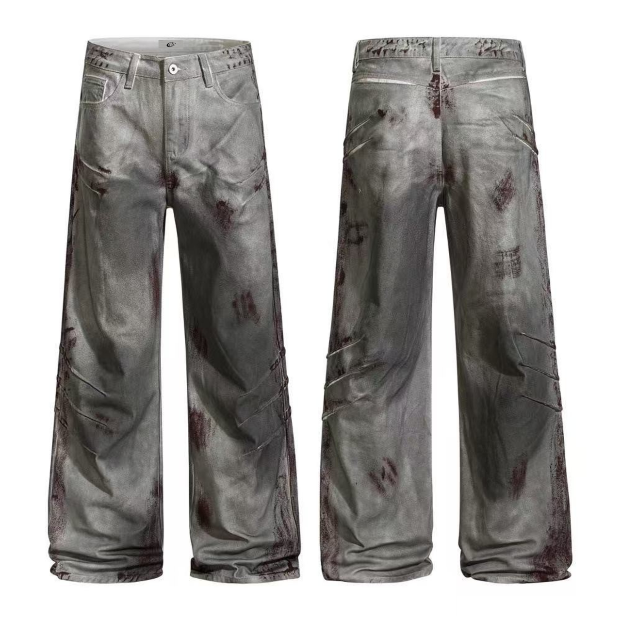Omirad Vintage Spray-Washed Straight-Leg Pants