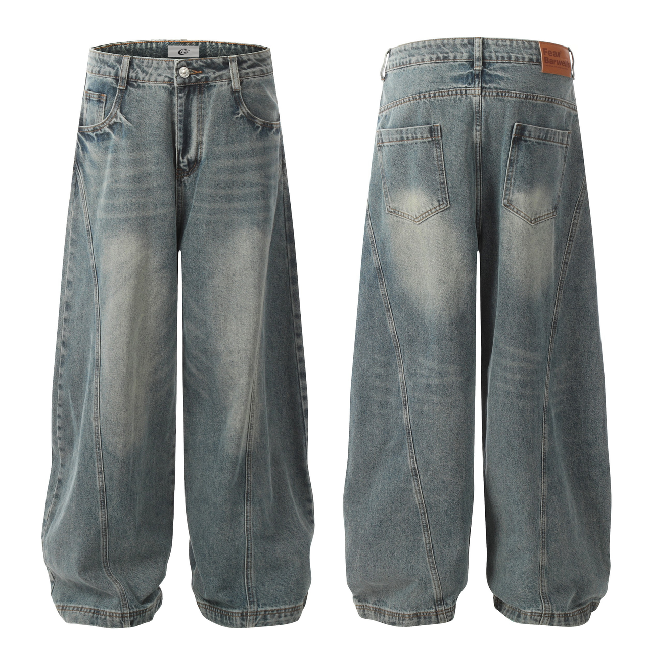 Omirad Curved-Panel Balloon Denim Pants