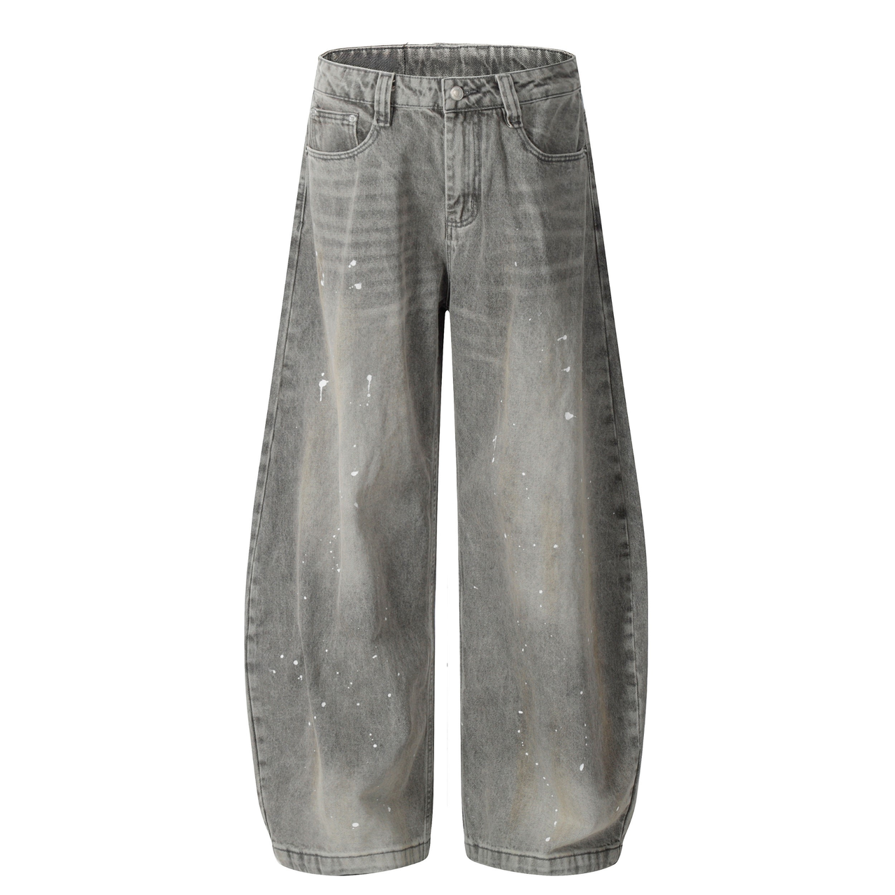 Omirad Paint-Splatter Barrel-Leg Jeans