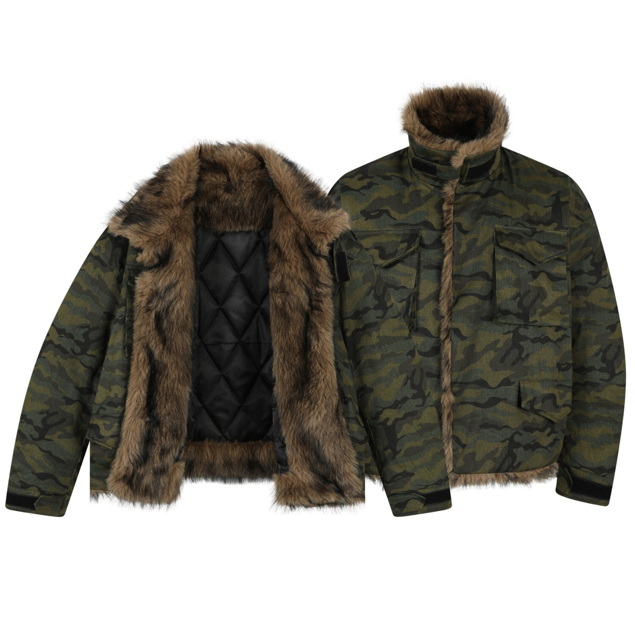 Omirad Camo Fur-Lined Jacket