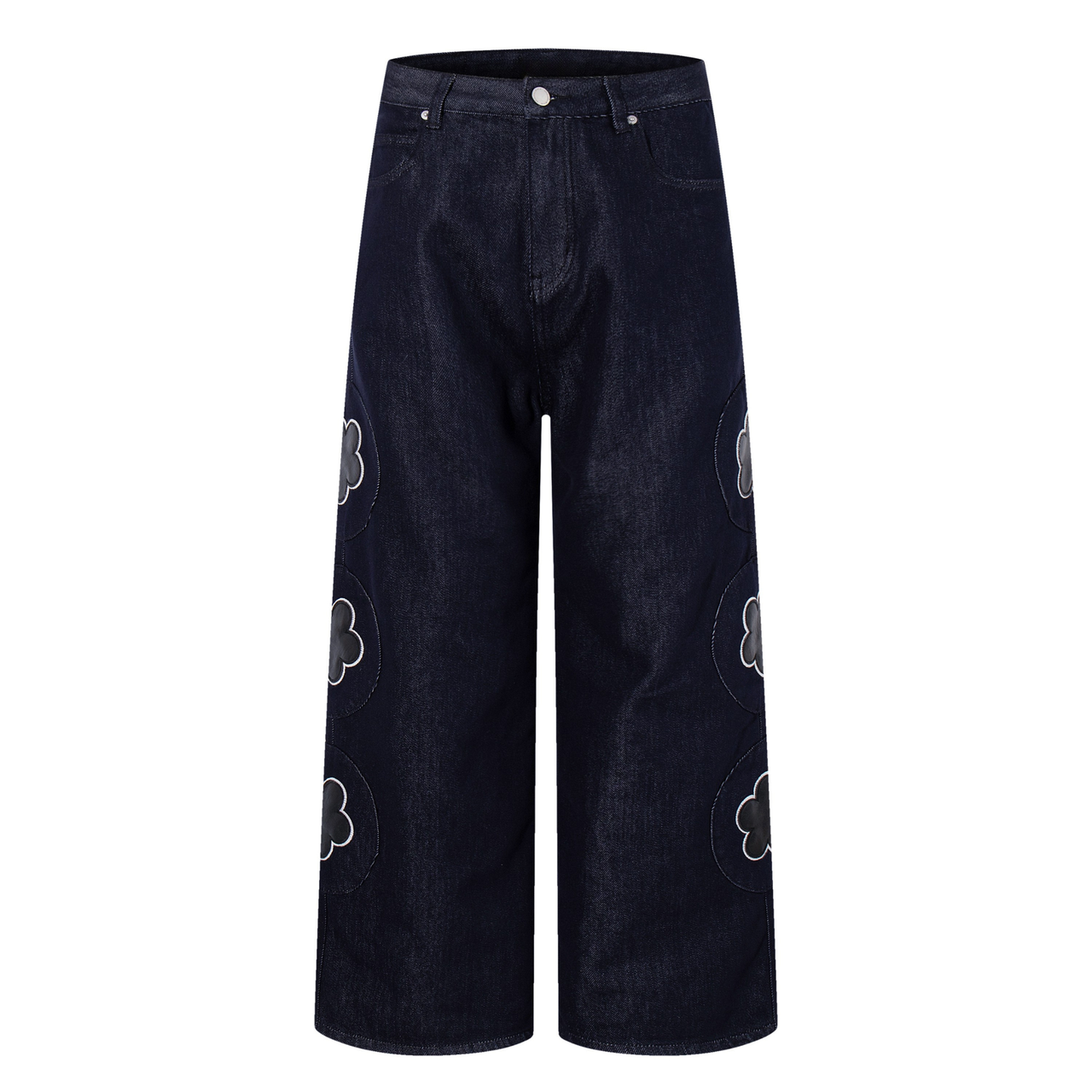 Omirad Floral Patch Wide-Leg Denim