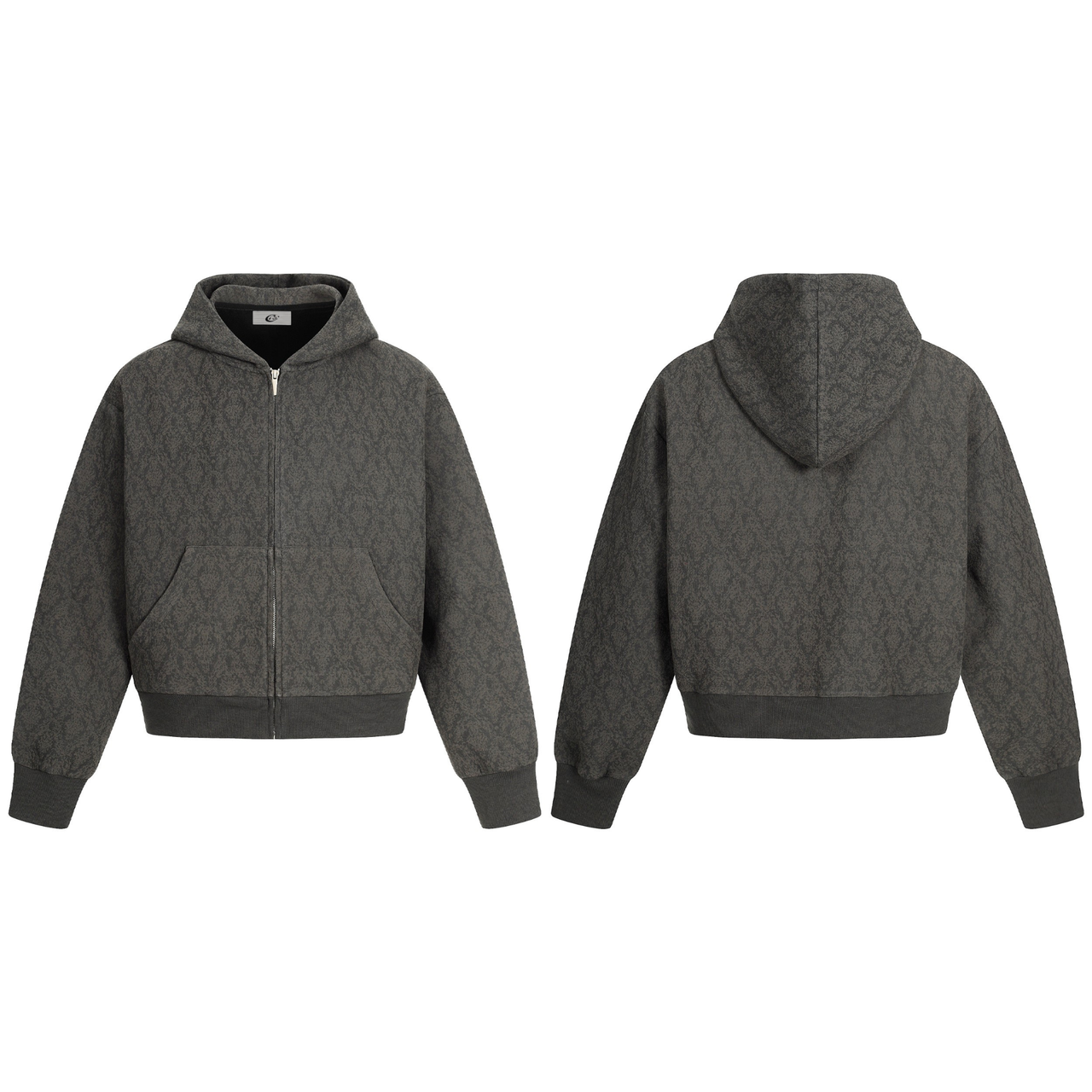 Omirad Patterned Zip-Up Hoodie