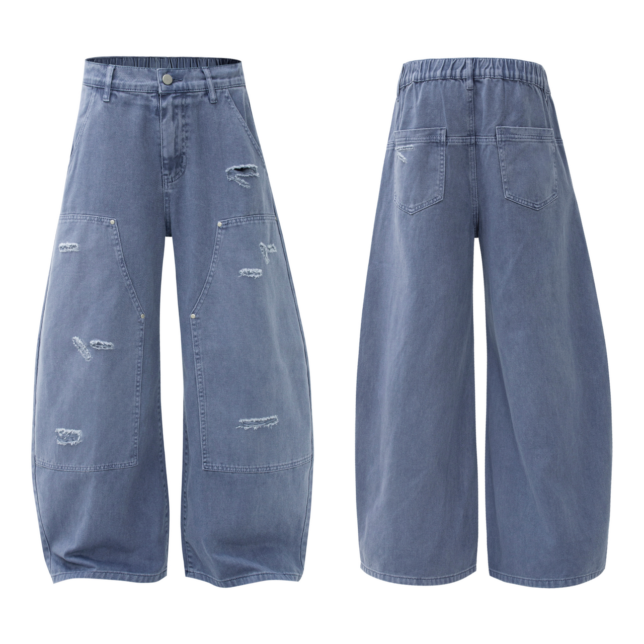 American Vintage Distressed Patchwork Jeans