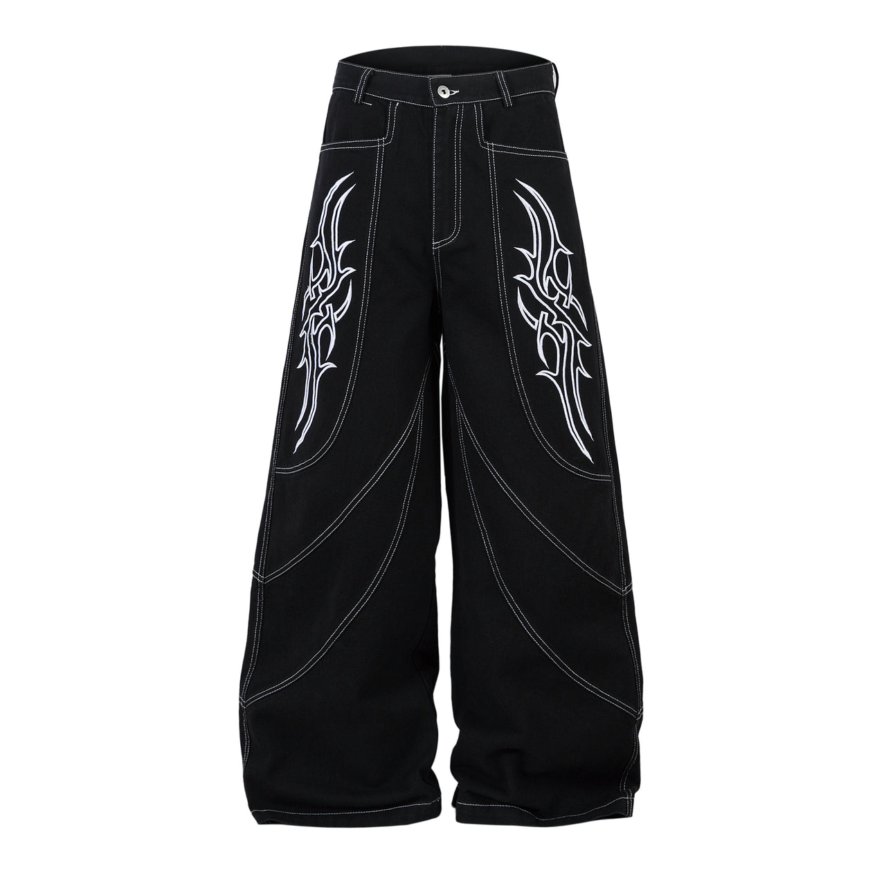 Heavy Embroidery Denim Jeans