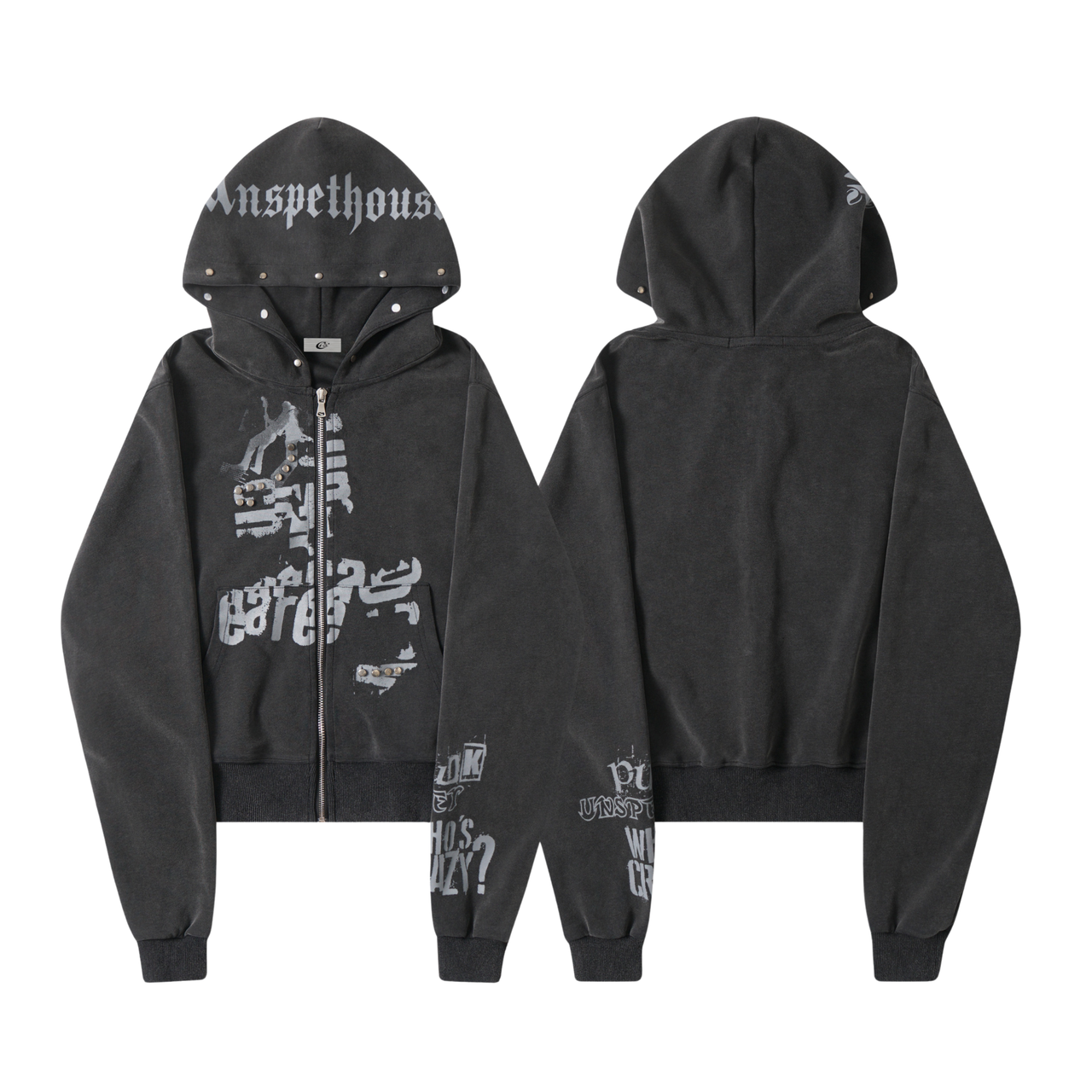 Omirad Punk Washed Zip Hoodie