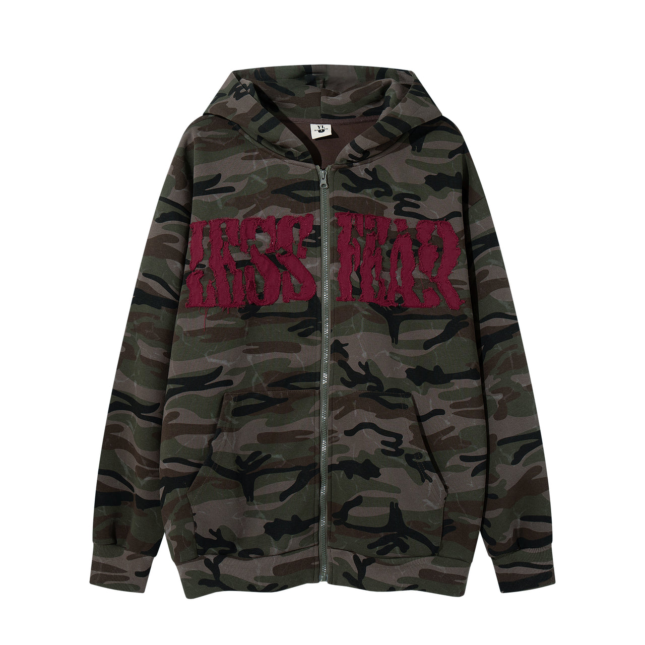 Vintage American Camouflage Zip-Up Hoodie