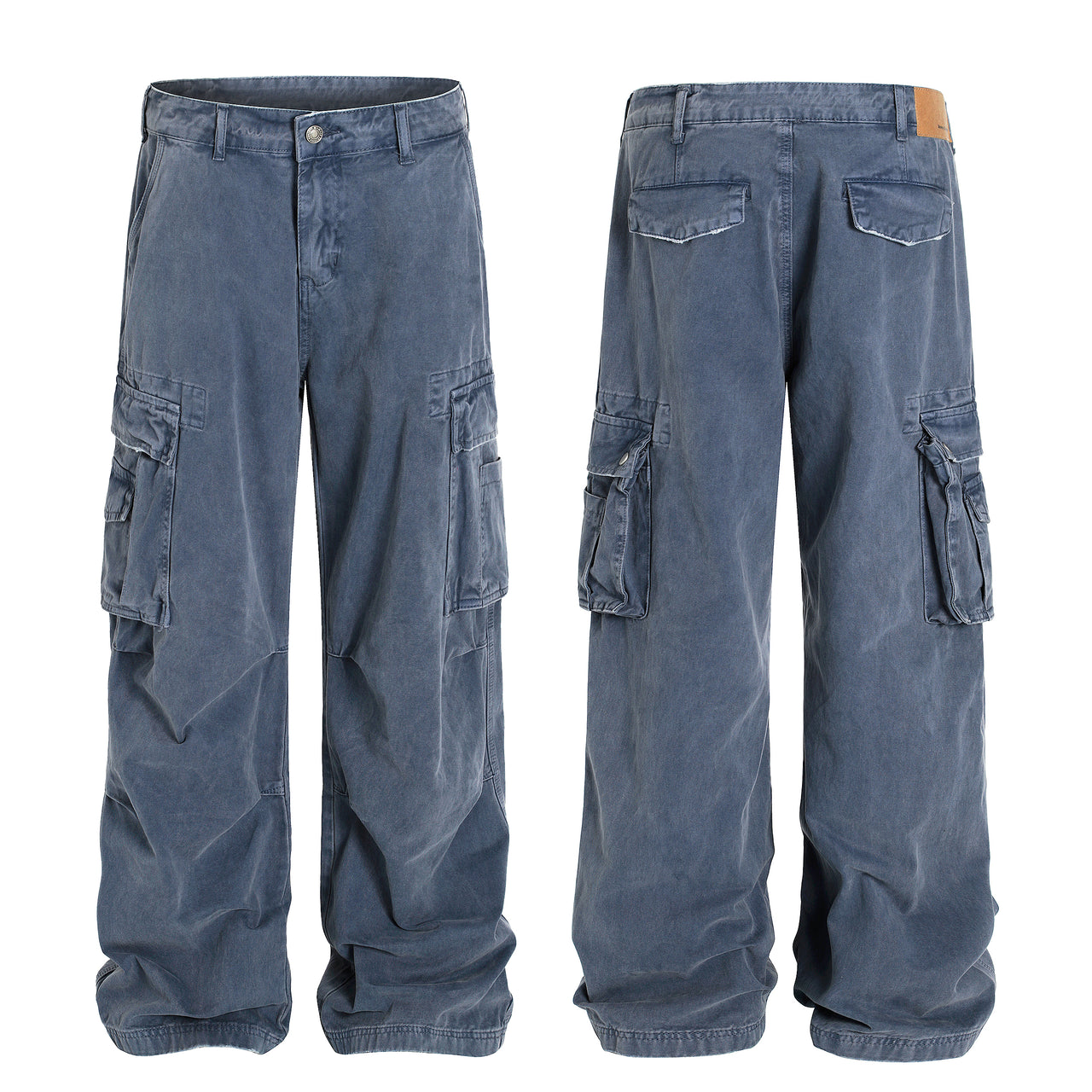 Omirad Washed Blue Cargo Pants